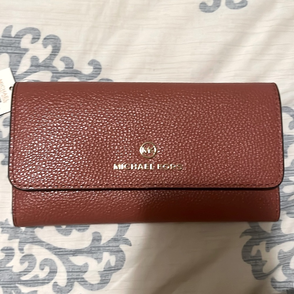brownish/red, michael kors wallet
